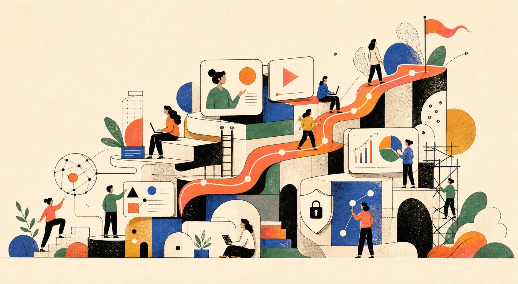 Ecosistema de formación con personas, contenidos, datos y operaciones conectadas
